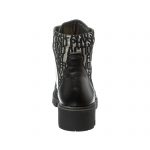 Bocanci dama din piele naturala - Negru Box Scris- BC20 NBS