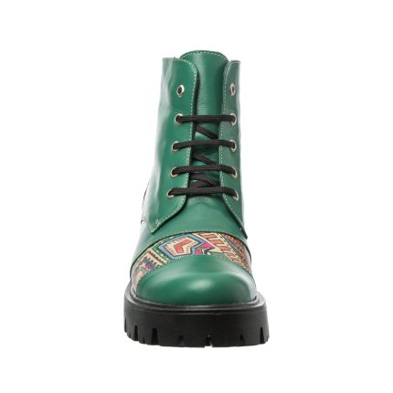 Bocanci dama din piele naturala - Verde Box Traditional - BC21 VBT