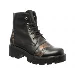 Bocanci dama din piele naturala - Negru Box Croco- BC21 NBC