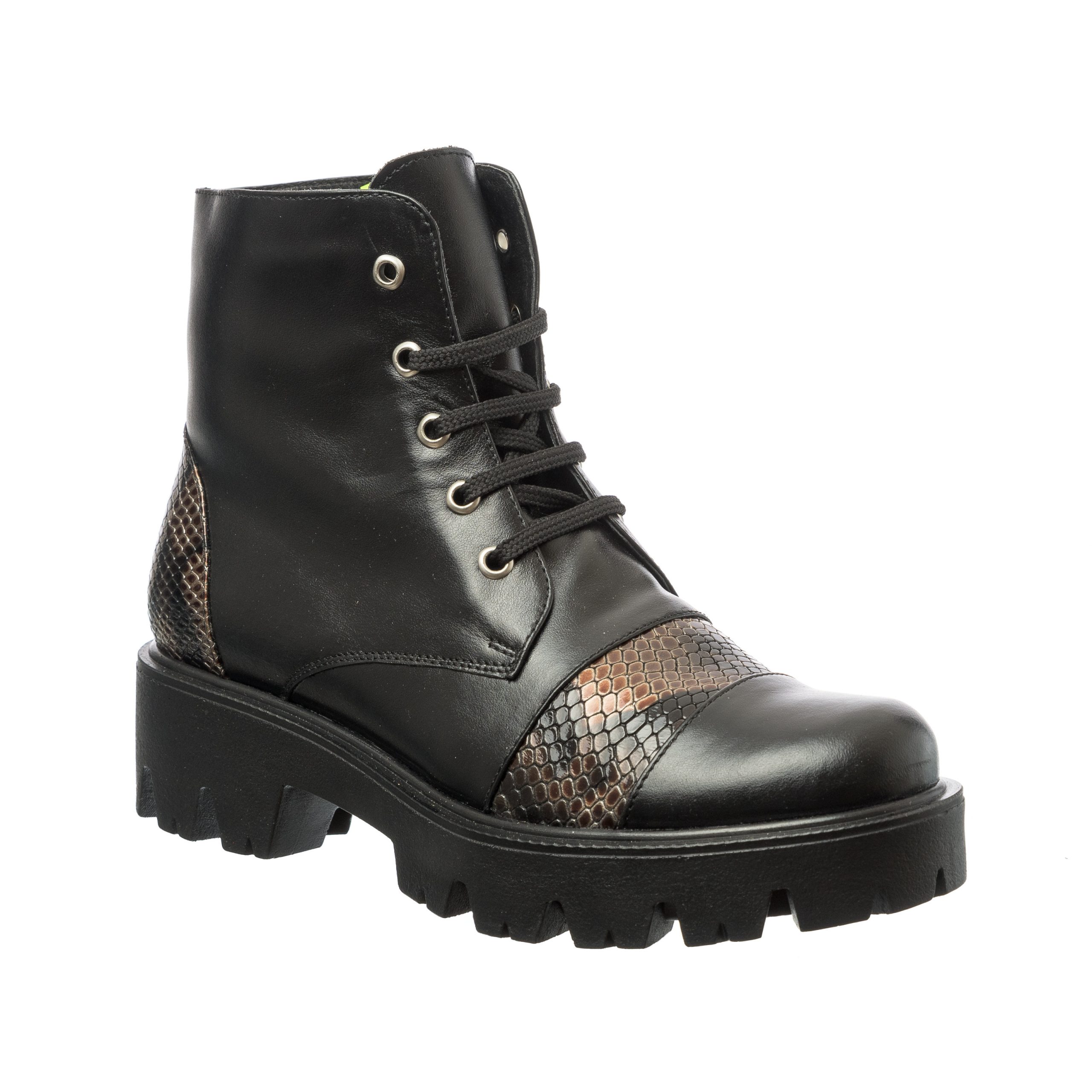 Bocanci dama din piele naturala - Negru Box Croco- BC21 NBC Bocanci dama din piele naturala - Negru Box Croco- BC21 NBC