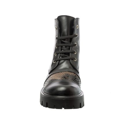 Bocanci dama din piele naturala - Negru Box Croco- BC21 NBC