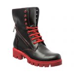 Bocanci dama din piele naturala -Negru Box Croco- BC22 NBC