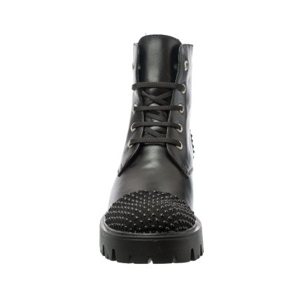 Bocanci dama din piele naturala - Negru Box Bilute Negru- BC26 NBBN