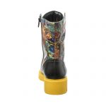 Bocanci dama din piele naturala - Negru Box Pictura- BC4 NBP