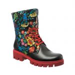 Bocanci dama din piele naturala - Negru Box Flori Noi- BC4 NBFN