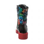 Bocanci dama din piele naturala - Negru Box Flori Noi- BC4 NBFN