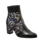Ghete dama din piele naturala - Negru Box cu Lacrima - GX32 NBL
