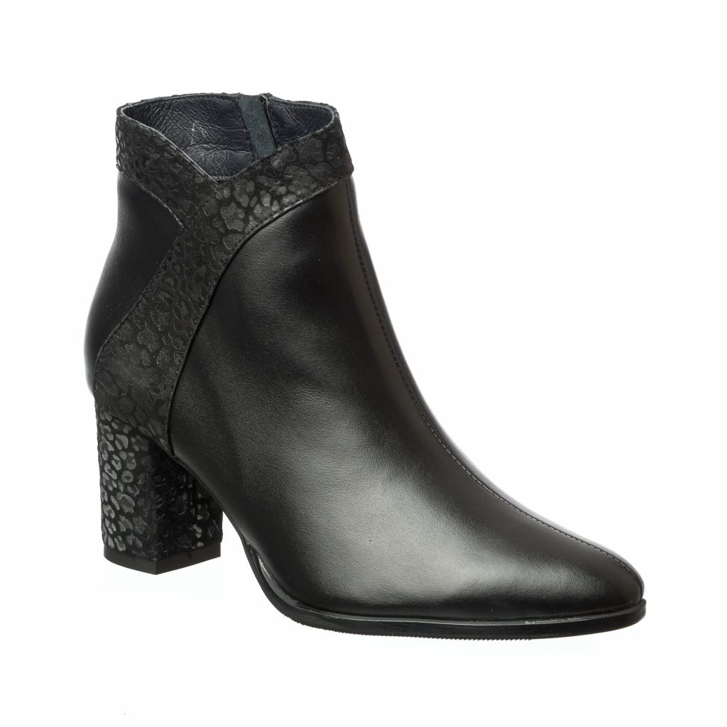 Ghete dama din piele naturala - Negru Box - GX44 NBP