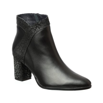 Ghete dama din piele naturala - Negru Box - GX44 NBP