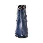 Ghete dama din piele naturala - Bleumarin Box cu Zig Zag - GX44 BBZ