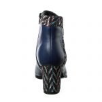 Ghete dama din piele naturala - Bleumarin Box cu Zig Zag - GX44 BBZ