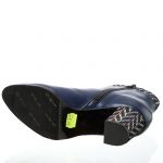 Ghete dama din piele naturala - Bleumarin Box cu Zig Zag - GX44 BBZ
