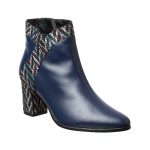 Ghete dama din piele naturala - Bleumarin Box cu Zig Zag - GX44 BBZ