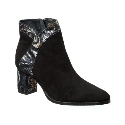 Ghete dama din piele naturala - Bordo Box cu Flori - GX44 BBF