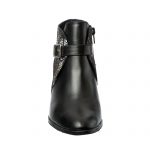 Ghete dama din piele naturala - Negru Box cu Lacrima- GX35 NBL