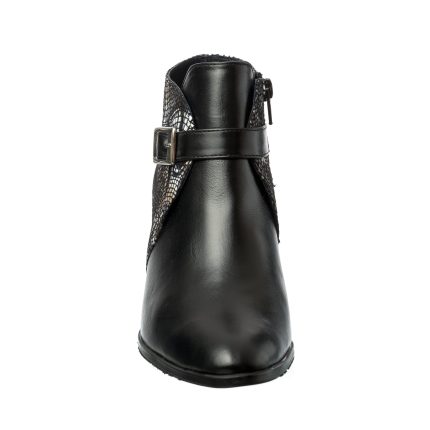 Ghete dama din piele naturala - Negru Box cu Lacrima- GX35 NBL