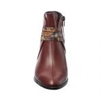 Ghete dama din piele naturala - Bordo Box cu Pictura - GX45 BBP