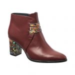 Ghete dama din piele naturala - Bordo Box cu Pictura - GX45 BBP