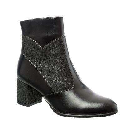 Ghete dama din piele naturala - Negru cu Pietre - GX50 NP