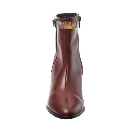 Ghete dama din piele naturala - Bordo cu Pictura - GX43 BOP