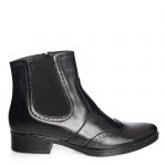 Botine dama din piele naturala - Negru Box - GX22 NB