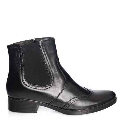 Botine dama din piele naturala - Negru Box - GX22 NB
