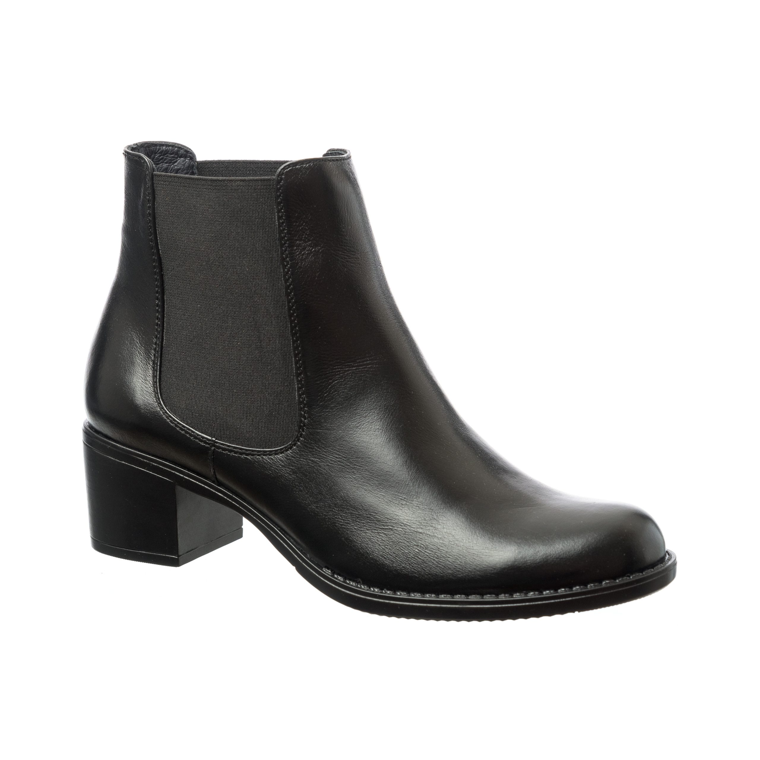 Botine dama din piele naturala - Negru Box - E01 NB Botine dama din piele naturala - Negru Box - E01 NB