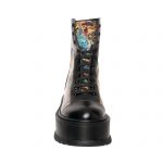 Bocanci dama din piele naturala - Negru Box Pictura - BC24 NBP