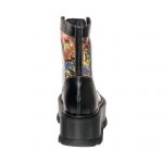 Bocanci dama din piele naturala - Negru Box Pictura - BC24 NBP