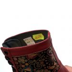 Bocanci dama din piele naturala - Rosu Box Paun - BC24 RBP