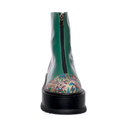 Bocanci dama din piele naturala - Verde Box Traditional- BC25 VBT