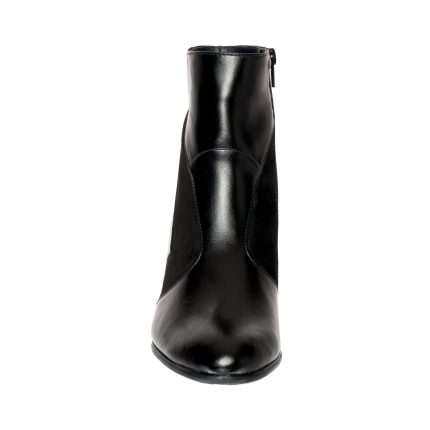 Ghete dama din piele naturala - Negru Box cu Antilopa - GX41 NBA