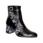 Ghete dama din piele naturala - Negru Box cu Lacrima - GX41 NBL
