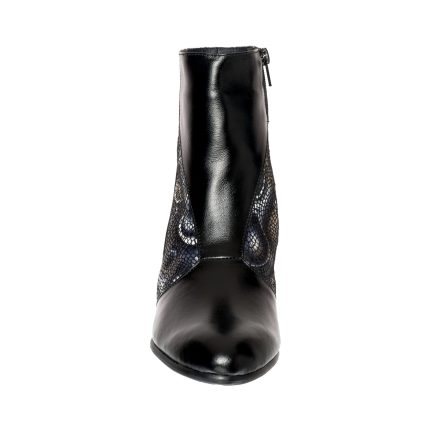 Ghete dama din piele naturala - Negru Box cu Lacrima - GX41 NBL