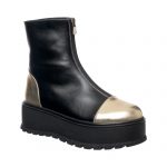 Bocanci dama din piele naturala - Negru Box Auriu- BC25 NBA