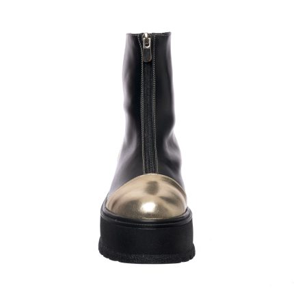 Bocanci dama din piele naturala - Negru Box Auriu- BC25 NBA