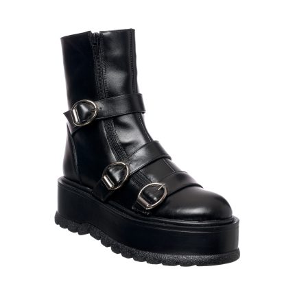 Bocanci dama din piele naturala - Negru Box - BC30 NB