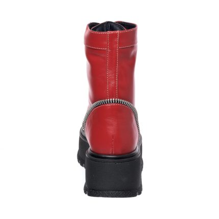 Bocanci dama din piele naturala - Rosu Box - BC31 RB