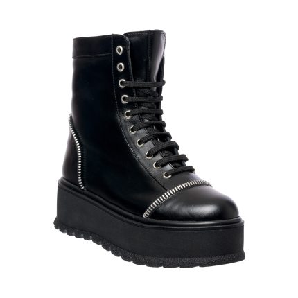 Bocanci dama din piele naturala - Negru Box - BC31 NB