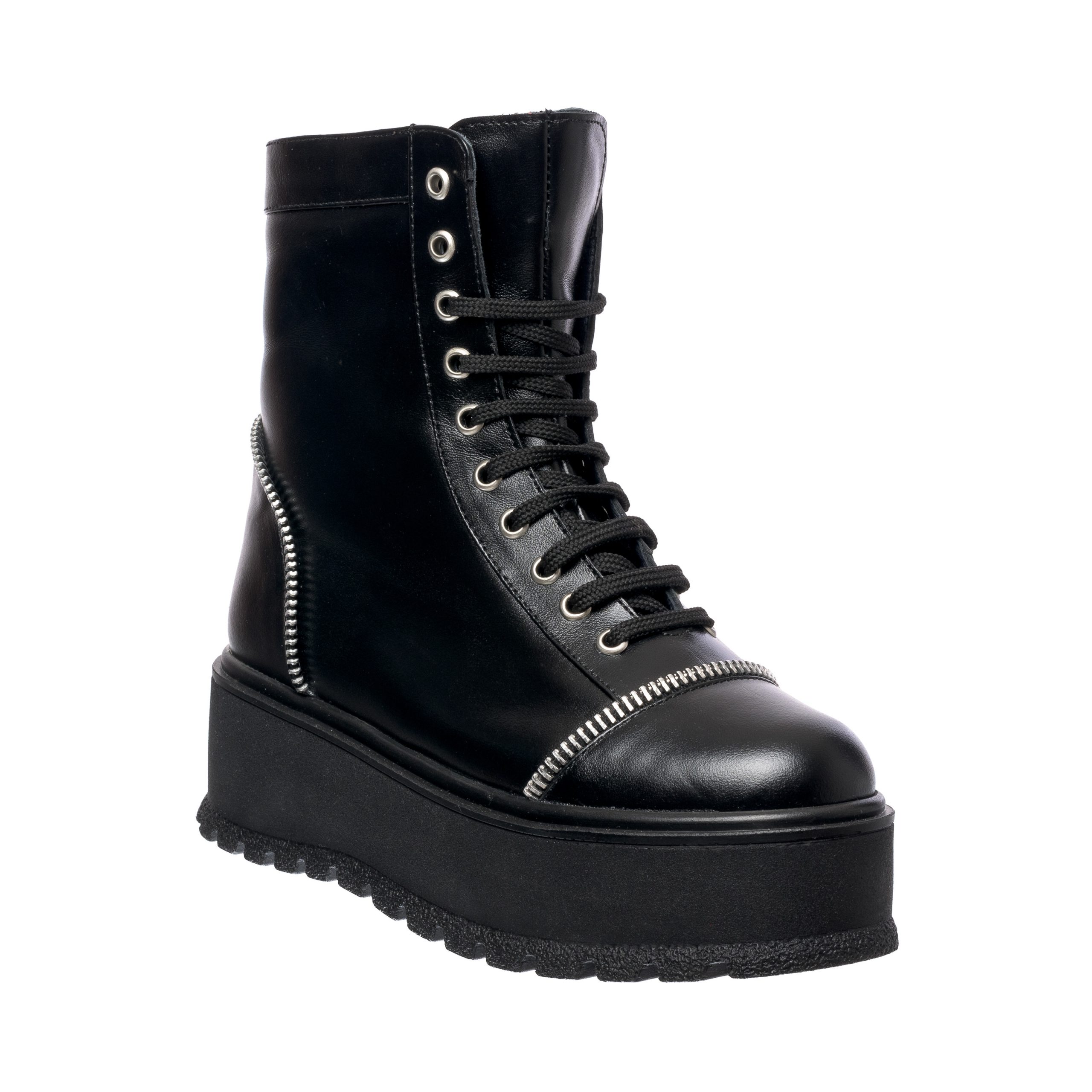 Bocanci dama din piele naturala - Negru Box - BC31 NB Bocanci dama din piele naturala - Negru Box - BC31 NB