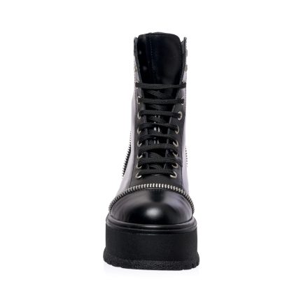 Bocanci dama din piele naturala - Negru Box - BC31 NB