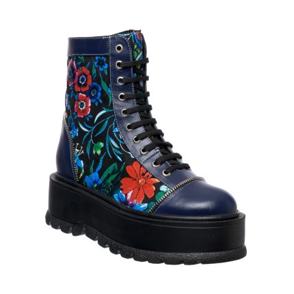 Bocanci dama din piele naturala - Blue Box cu Flori Noi- BC31 BBFN