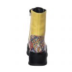 Bocanci dama din piele naturala -Galben Box Mozaic 3D- BC33 GBM3D