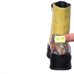 Bocanci dama din piele naturala -Galben Box Mozaic 3D- BC33 GBM3D