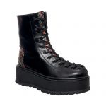 Bocanci dama din piele naturala -Negru Box Paun BC33 NBP