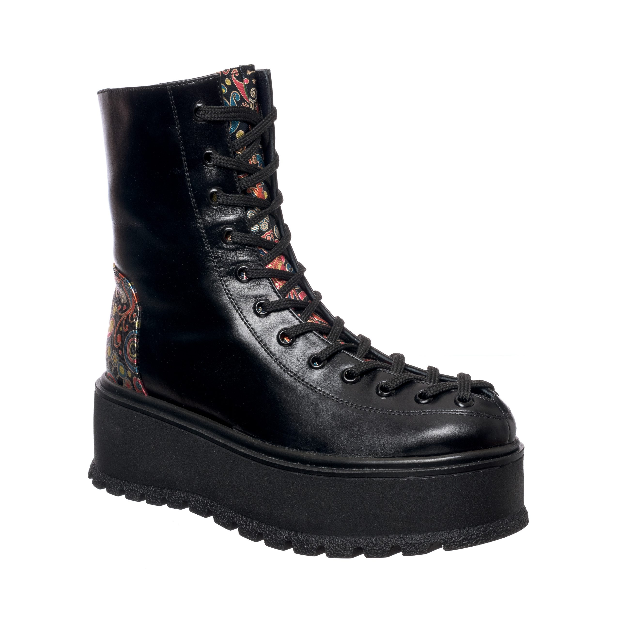 Bocanci dama din piele naturala -Negru Box Paun BC33 NBP Bocanci dama din piele naturala -Negru Box Paun BC33 NBP
