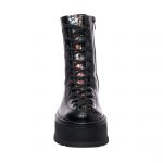 Bocanci dama din piele naturala -Negru Box Paun BC33 NBP