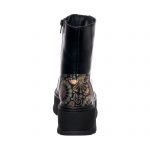 Bocanci dama din piele naturala -Negru Box Paun BC33 NBP