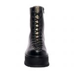 Bocanci dama din piele naturala -Negru Box Auriu BC33 NBA