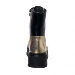 Bocanci dama din piele naturala -Negru Box Auriu BC33 NBA